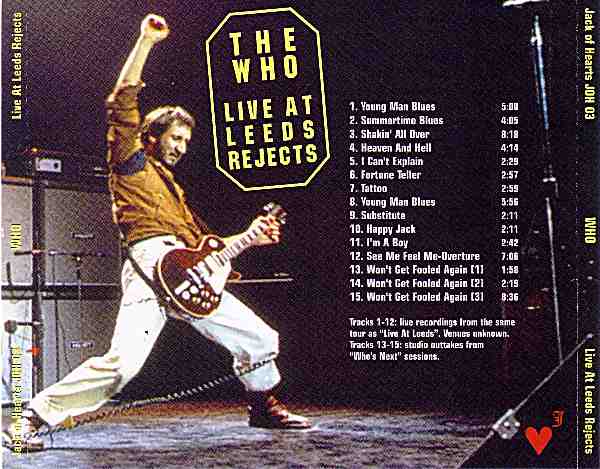 Live At Leeds Rejects (Back Cover)