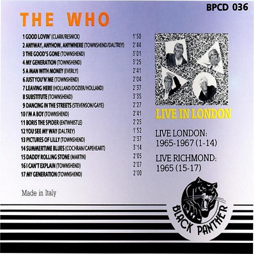 Live In London (Back Cover)