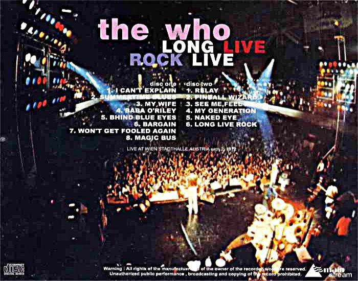 Long Live Rock Live (Back Cover)