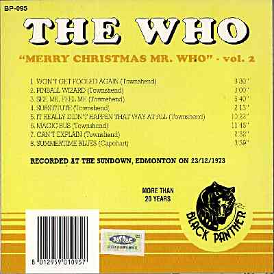 "Merry Christmas Mr. Who" vol. 2  (Back Cover)