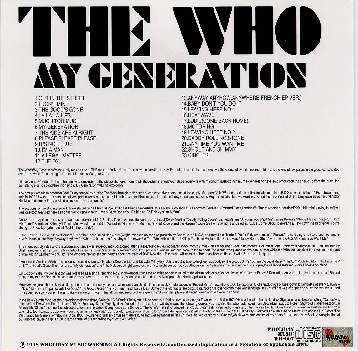 My Generation Insert My Generation Insert