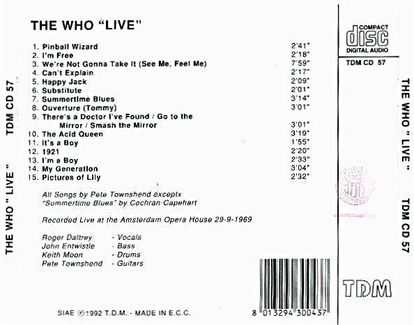 The Who Live (Back Cover)