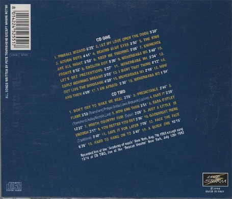 Pete Townshend: U.S.A. 1993 (Back) Pete Townshend: U.S.A. 1993 (Back)