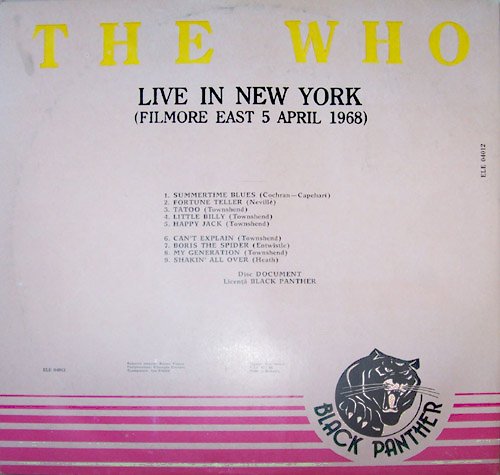 Live In New York (Back Cover)