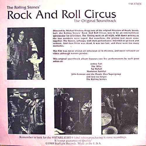 The Rock And Roll Circus (Back Cover)