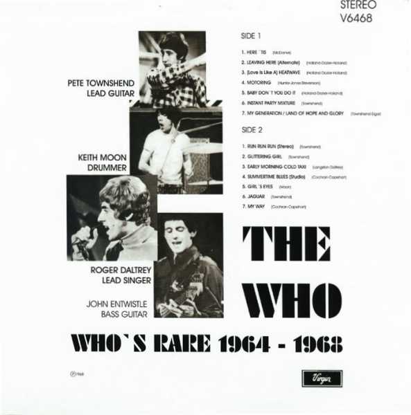 Who's Rare 1964-1968 (Back Cover)