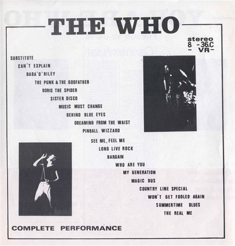You Are Who - The Who (Insert Back)