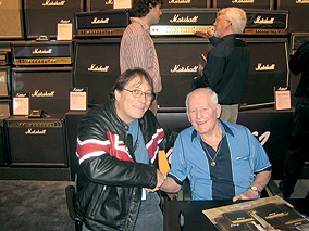 Michael with Jim Marshall at NAMM. Photo: Shawn Welch