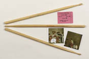 Click to view larger version. Keith’s AJAX E drumsticks, for auction at Christie’s. ©Christie’s.
