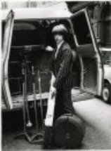 Ca. 1966, Who roadie Neville Chesters loads gear.