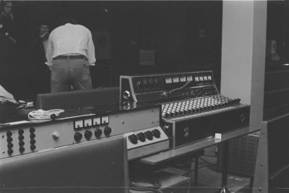 14 February 1970 – Leeds University Refectory, mixing equipment. Photo: John Standerline, Leeds University Union Entertainments Committee, 1967–1970