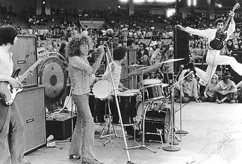 14 June, 1970, at Anaheim Stadium, Anaheim, Calif., showing gong stand on road case.