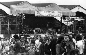 31 May 1976, The Valley, Charlton, U.K., for the Who Put The Boot In ’76, a view of the Tasco-built PA.