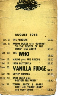 10 August 1968, Jaguar Club, St. Charles, Ill., handout (back). (Photo: Rick Giles)