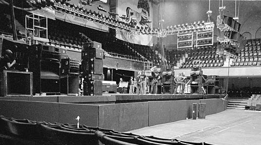 March 1976, stage setup at Winterland Auditorium, San Francisco. Courtesy thewho.org. © Dennis McCoy.