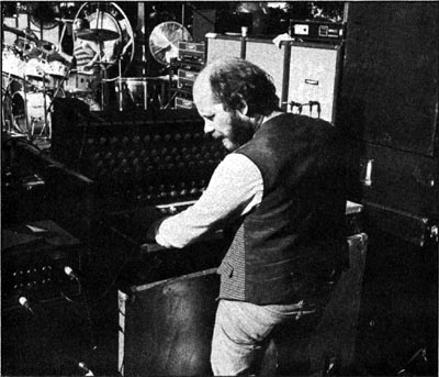 Ca. 1976, Bob Pridden running the desk at stage left.