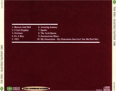 Electric Factory 1969 (Back Cover)