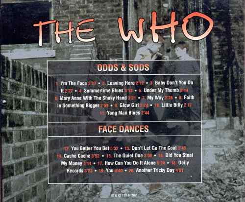 ODDS & SODS / Face Dances (Back Cover)