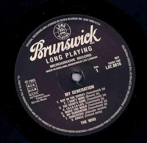 My Generation (Bootleg, Label, Side 1)