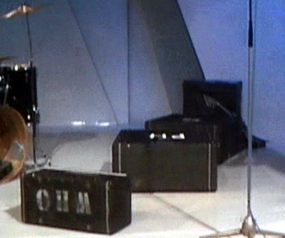 Ca. 1973, examples of stencil markings applied directly to amp and cabinet tolex. Amplifier heads were often numbered in the early ’70s as well.