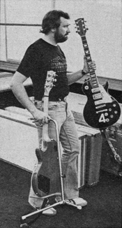Click to view larger version. Ca. 1976, Alan Rogan, Pete’s guitar tech, lugs the “second” number 4 of the three-pickup series.