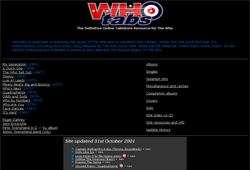 Click to view larger version. Whotabs homepage, ca. 2001(b)