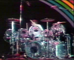 Ca. 1974, the Midnight Special drum solo clip with Vistalites drumkit.