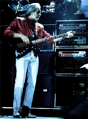 Ca. 1996, John with Status Graphite Buzzard Bass and amp rig