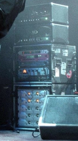 8 February 2002, Royal Albert Hall, and John’s final performance with The Who, Status Graphite Buzzard Bass and amp rig.