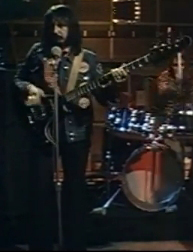 1973, Old Grey Whistle Test, John plays “The Axe,” a Peter Cook custom bass built around a Gibson Thunderbird neck.