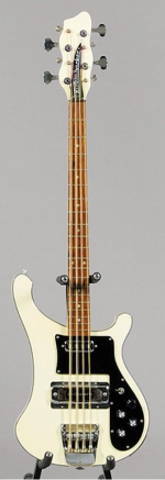 © Sotheby’s 1973 white Rickenbacker 4001 prototype 8-string bass.