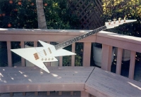 Click to view larger version. Custom “Lightning Bolt” bass, made by Peter Cook. Courtesy Rock Stars Guitars.