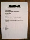 CP103 #1095 – letter from Hiwatt UK concerning the provenance of sn 1095.