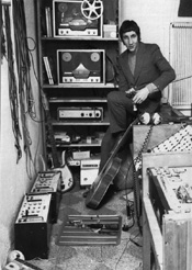 Click to view larger version. Ca. 1967, home studio, Wardour Street.