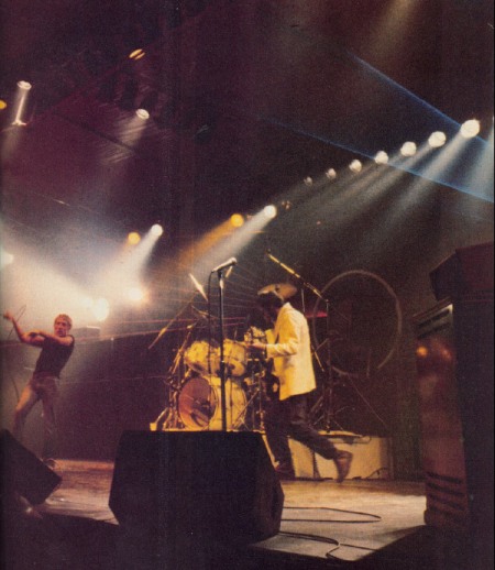 Ca. 1979, with laser projections visible from backstage.