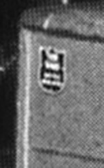 Closeup detail of “The Who” shield badge from Marshall Super P.A.