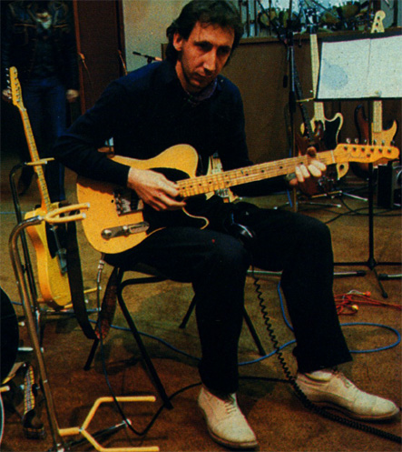Ca. June–December 1980, Face Dances sessions, Odyssey Studios, London, with two 1952 Fender Telecasters, with original appointments (three-brass-saddle bridge).