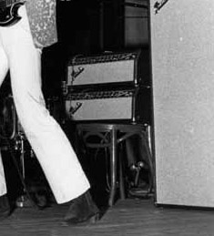 Ca. 1967, with Gibson double-neck and Fender Showman amps with 2×15 cabinets.