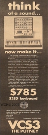 Click to view larger version. EMS VCS3 synthesizer ad, ca. 1971. Courtesy Bill Keller.
